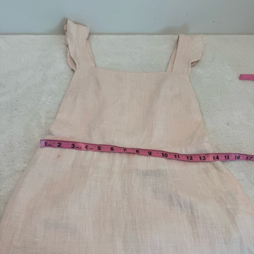 Reformation Linen Midi Length Dress - Pink  size 4 - Picture 14 of 16